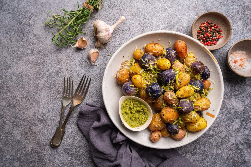 New baked baby potato